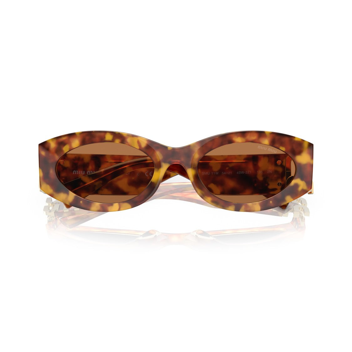 Miu Miu 0Mu 11Ws Oval Tortoiseshell Sunglasses