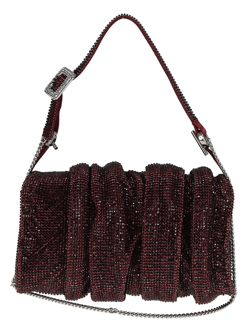 Benedetta Bruzziches Ruched Metal Mesh Shoulder Bag