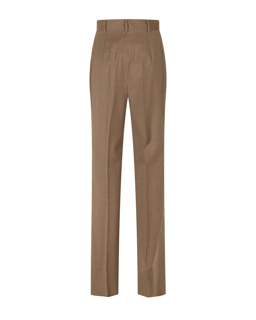 Max Mara Classic Tailored Pinstripe Wool Formal Pants