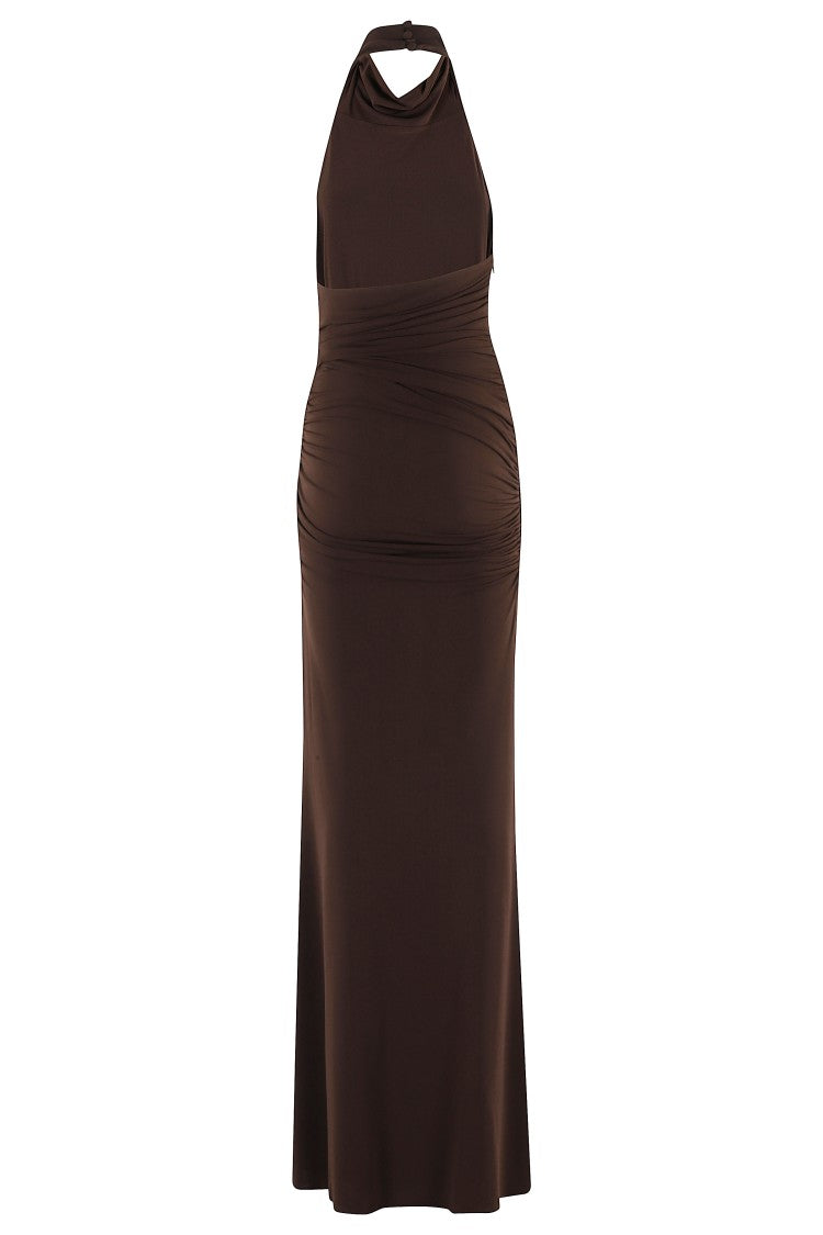 The Andamane Stella Maxi Turtleneck Open Back Maxi Dress