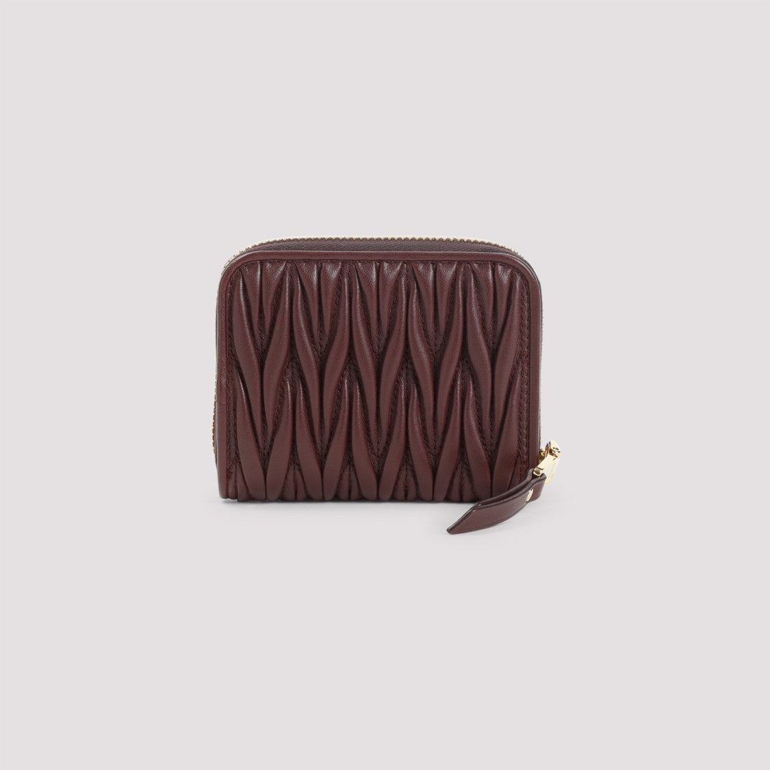 Miu Miu Quilted Burgundy Lamb Leather Wallet