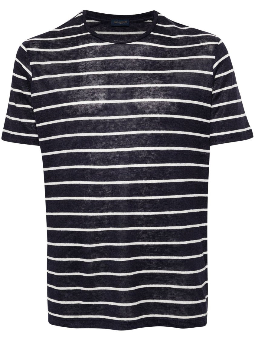 Paul & Shark Lightweight Long Sleeve Striped Linen Shirt