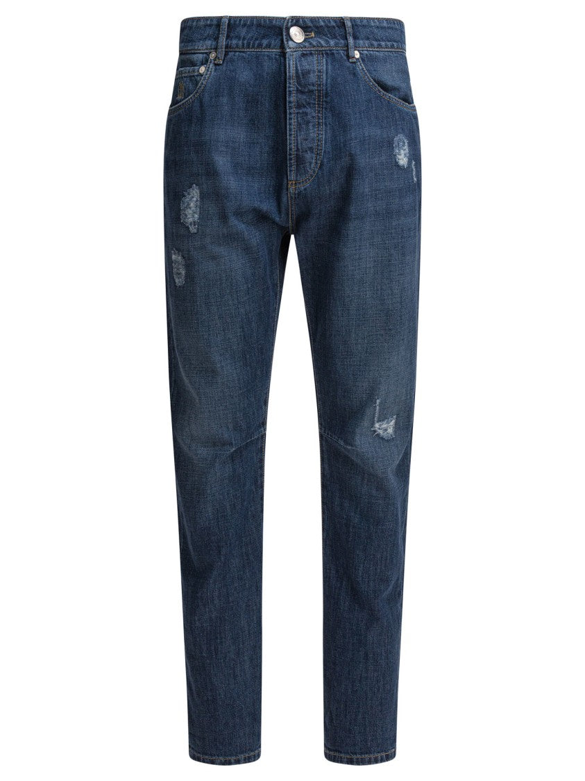 Brunello Cucinelli Five-Pocket Blue Denim Jeans