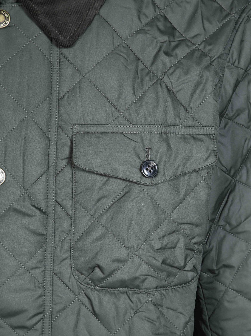 Barbour Green Hornby Diamond-Stitched Quilted Jacket