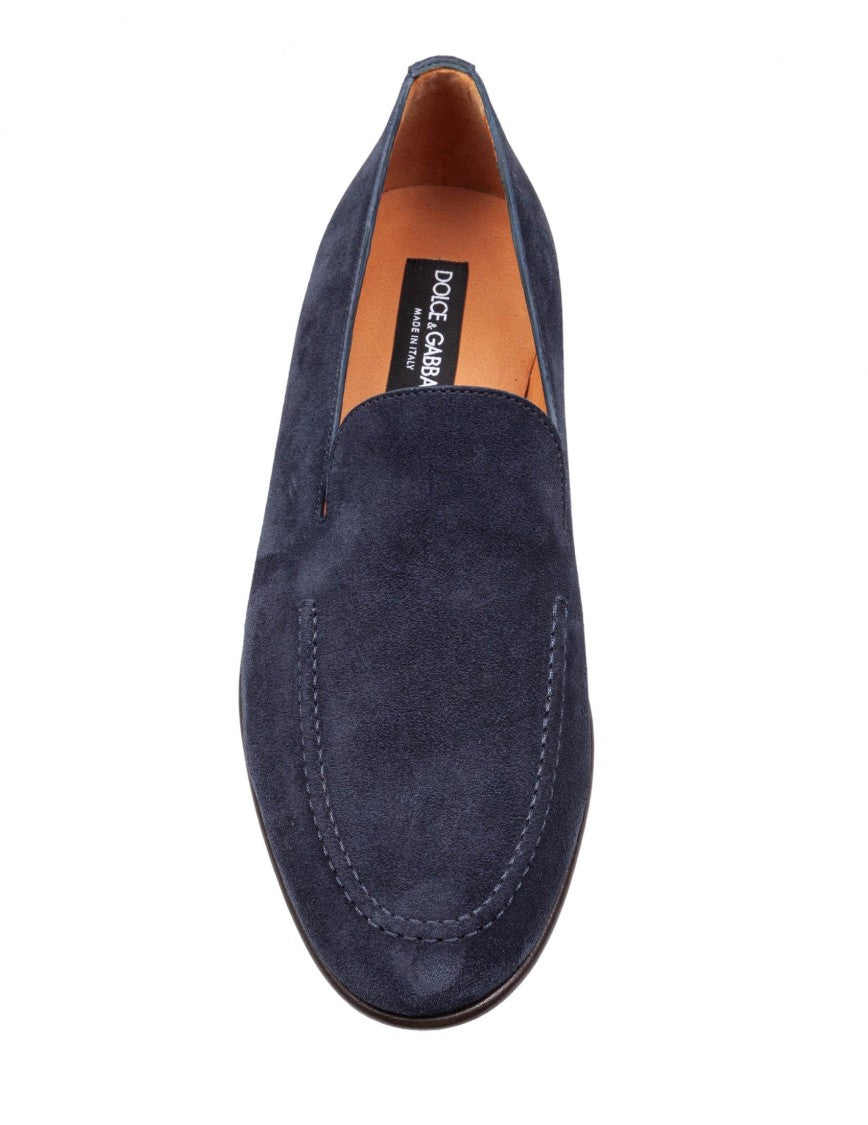 Dolce & Gabbana Calfskin Crust Moccasin With Rounded Toe