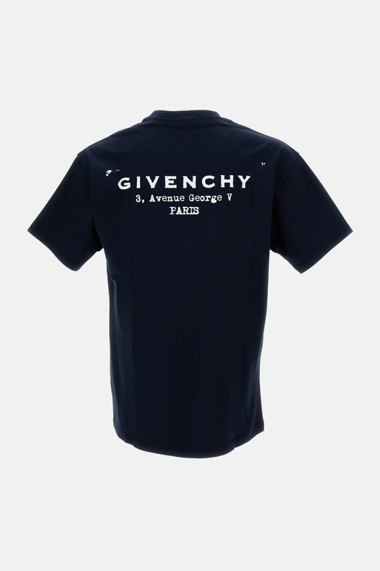 Givenchy Crewneck Cotton T-Shirt With Striking Back Print