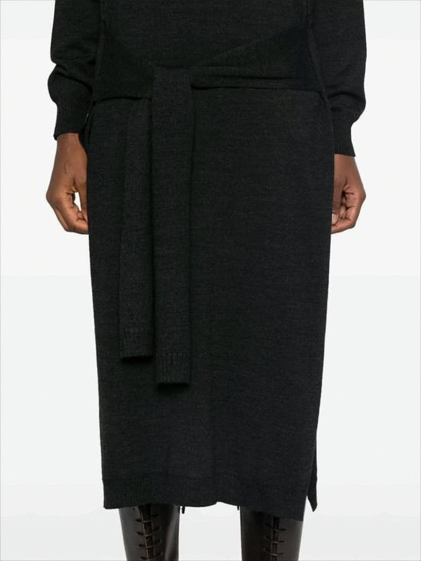 Lemaire Turtleneck Midi Dress With Fabric Belt