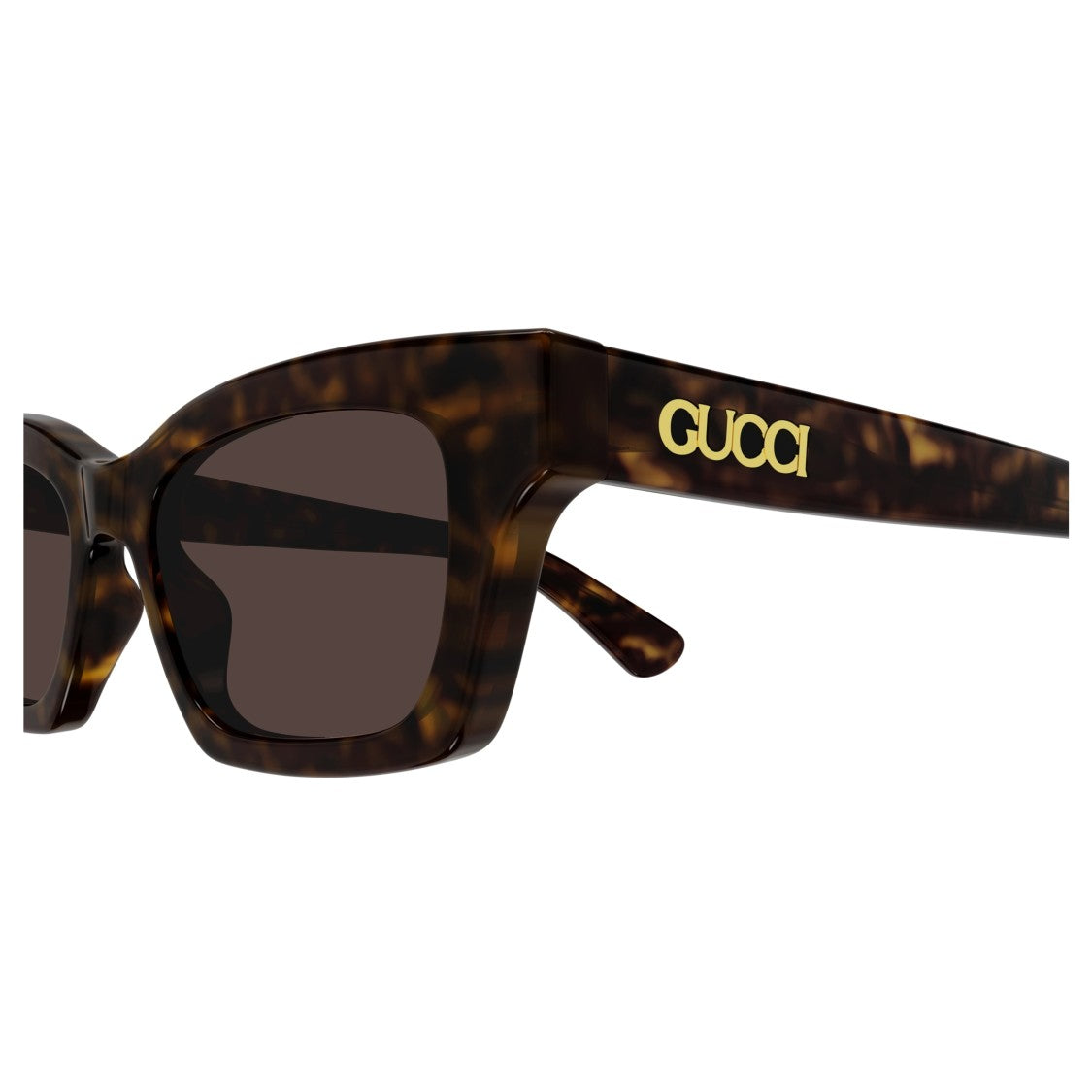 Gucci Gg1790s Bold Rectangular Tortoiseshell Sunglasses