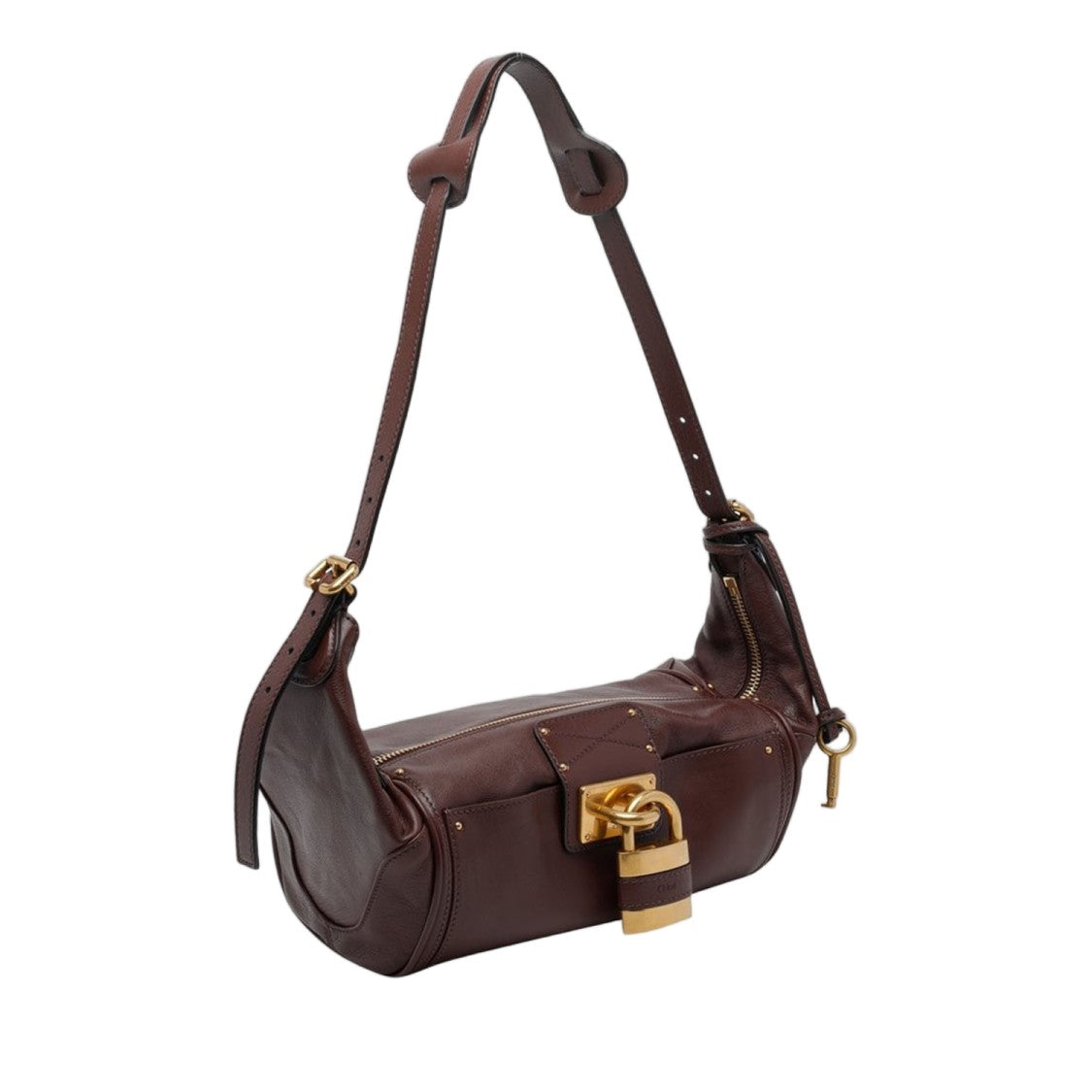 Chloé Rectangular Leather Bag With Adjustable Strap And Secure Zip Closure