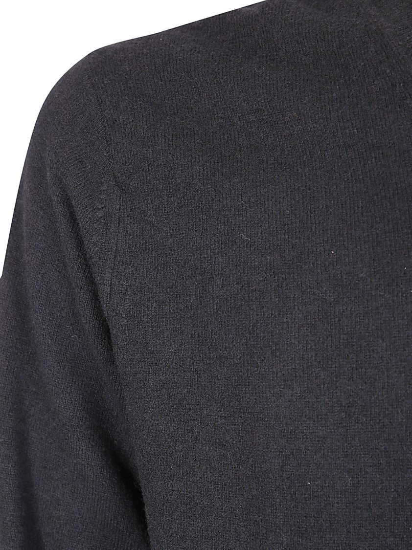 Comme Des Garçons V-Neck Knit Sweater With Ribbed Finishing