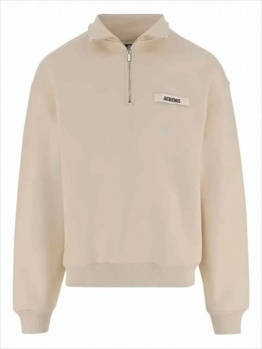 Jacquemus Half-Zip Pullover Sweatshirt With Ribbed Cuffs