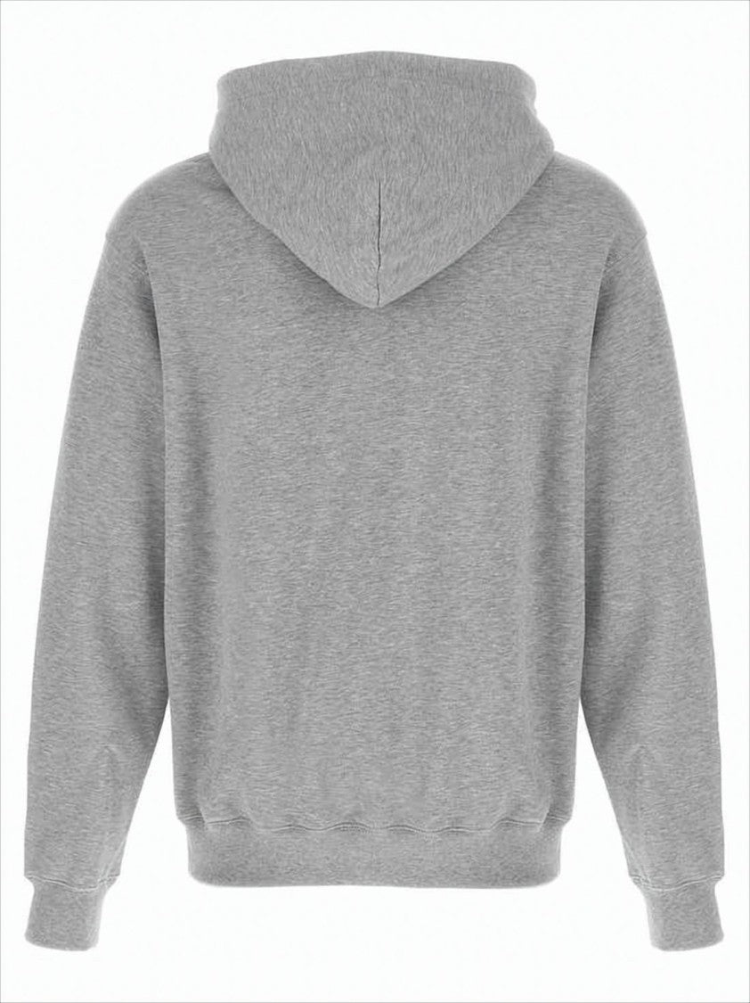 Gucci Heather Grey Cotton Jersey Hooded Sweatshirt
