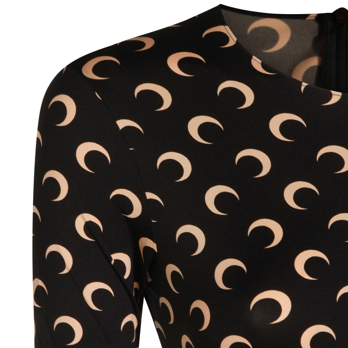 Marine Serre Fitted Black Jumpsuit With All-Over Moon Pattern