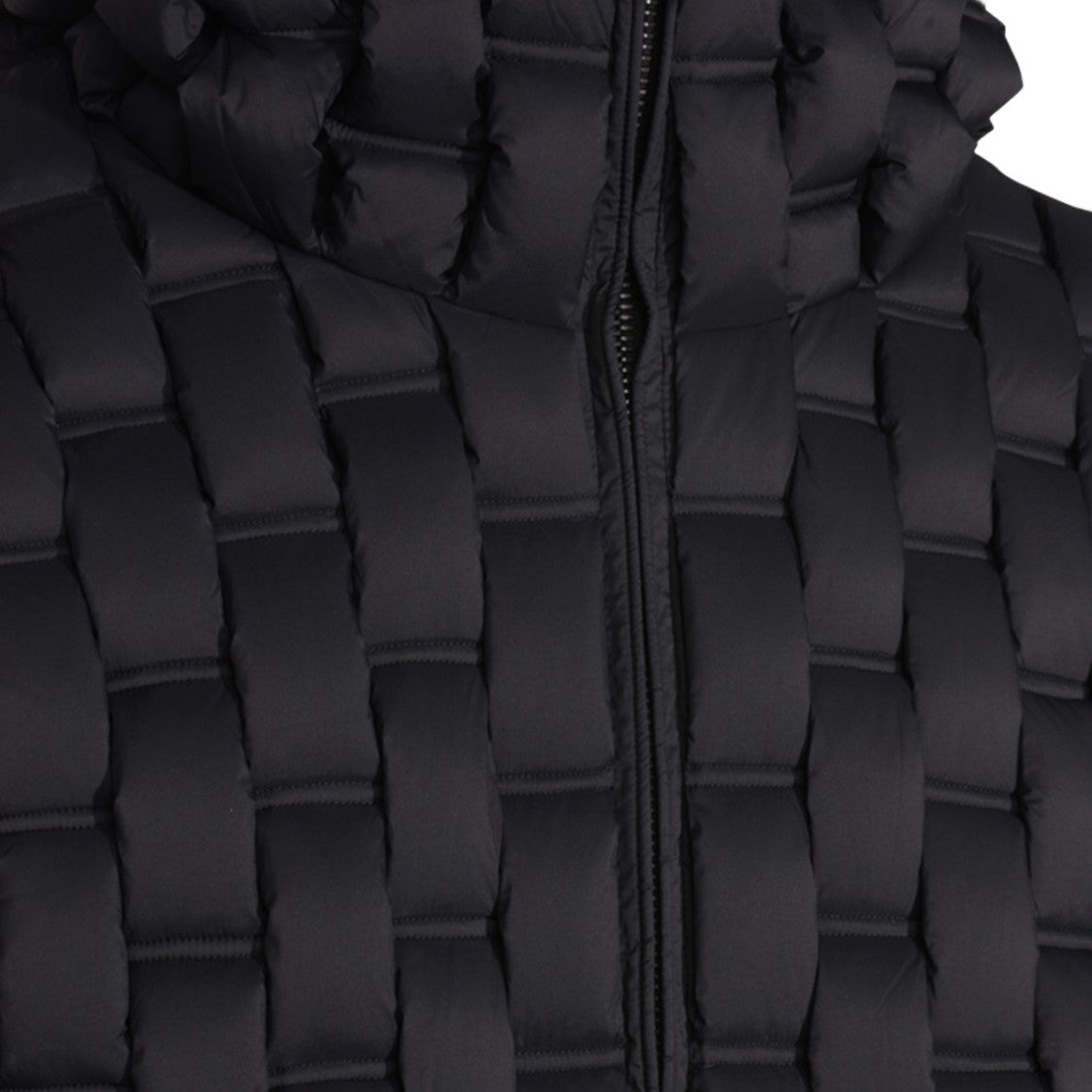 Raxxy Quilted Black Coat With High Collar