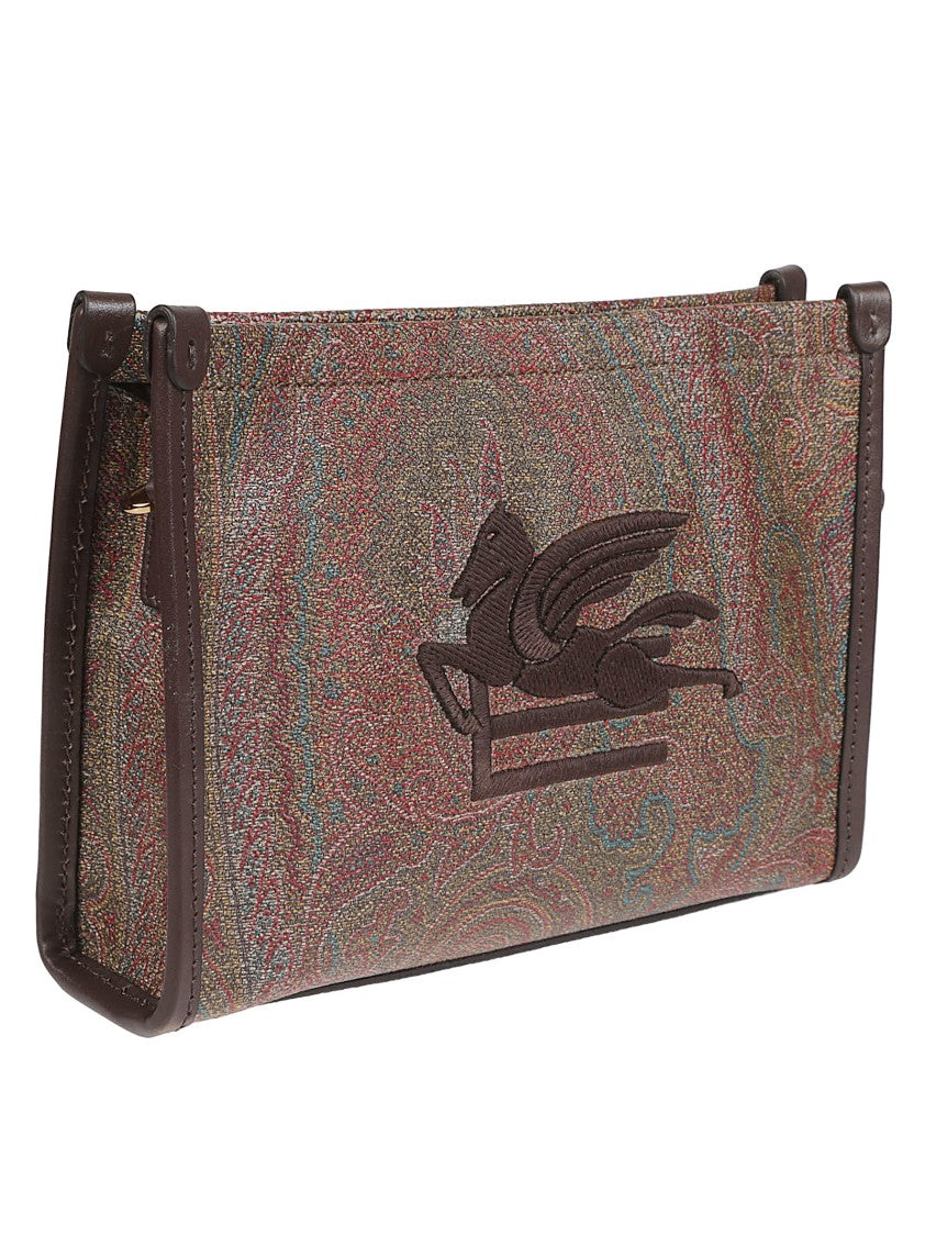 Etro Arnica Paisley Pattern Cotton Blend Clutch