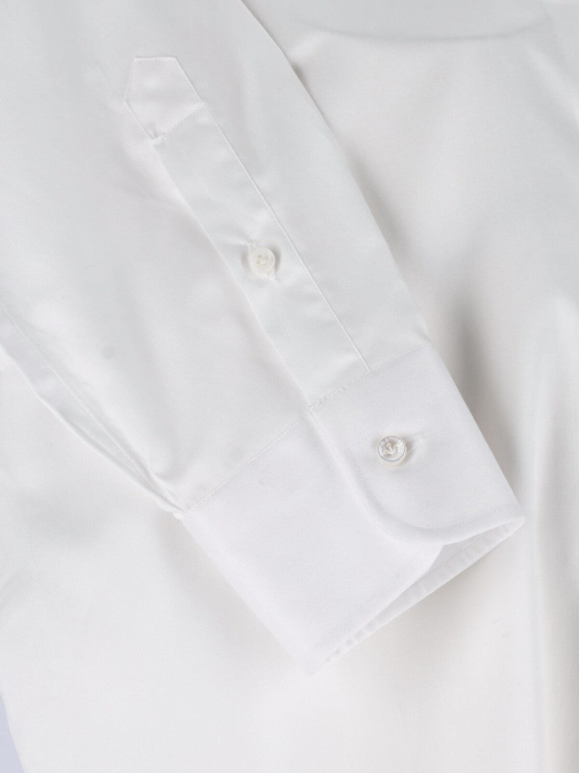 Barba Napoli White Striped Cotton Classic Formal Shirt
