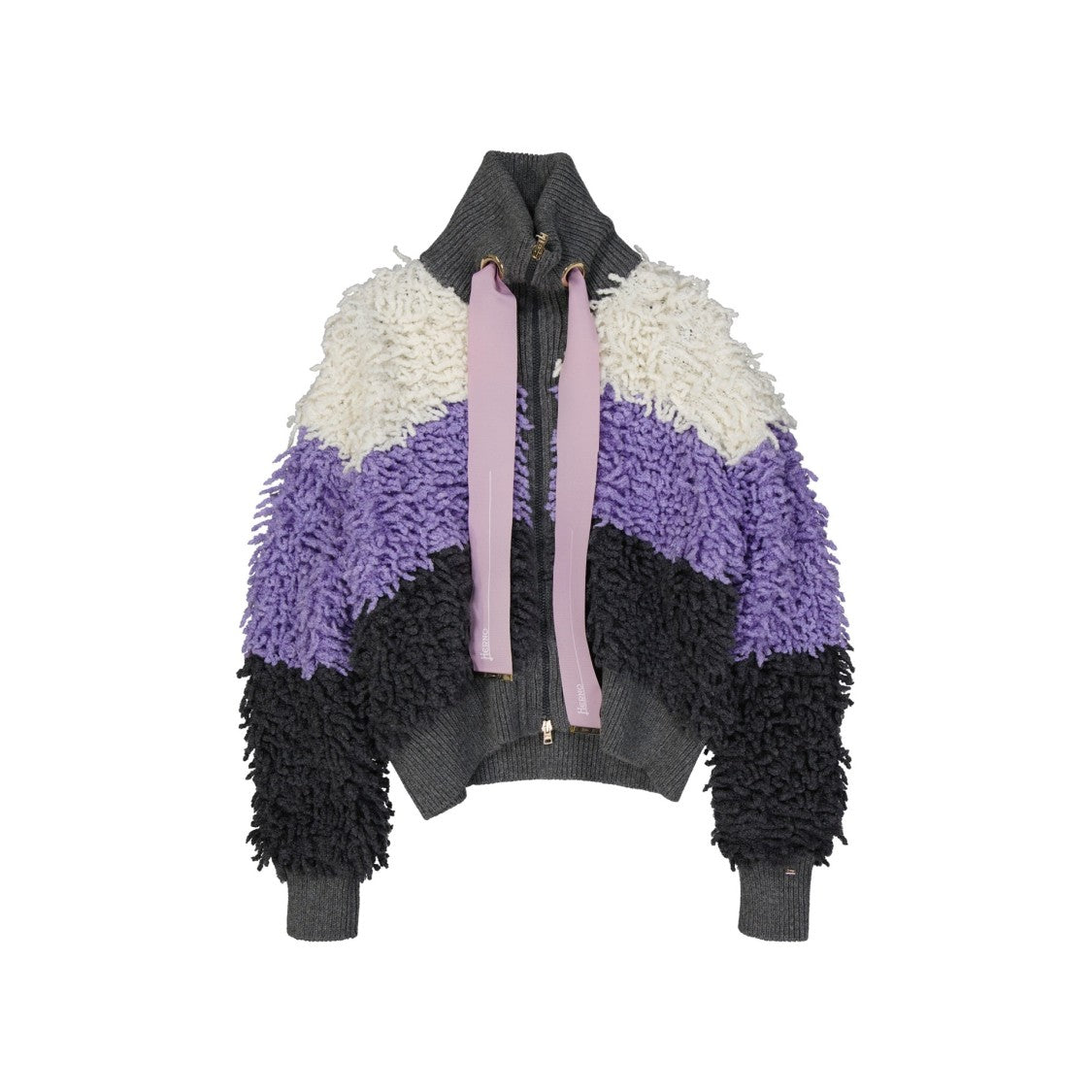 Herno Textured Color Block Bomber Jacket