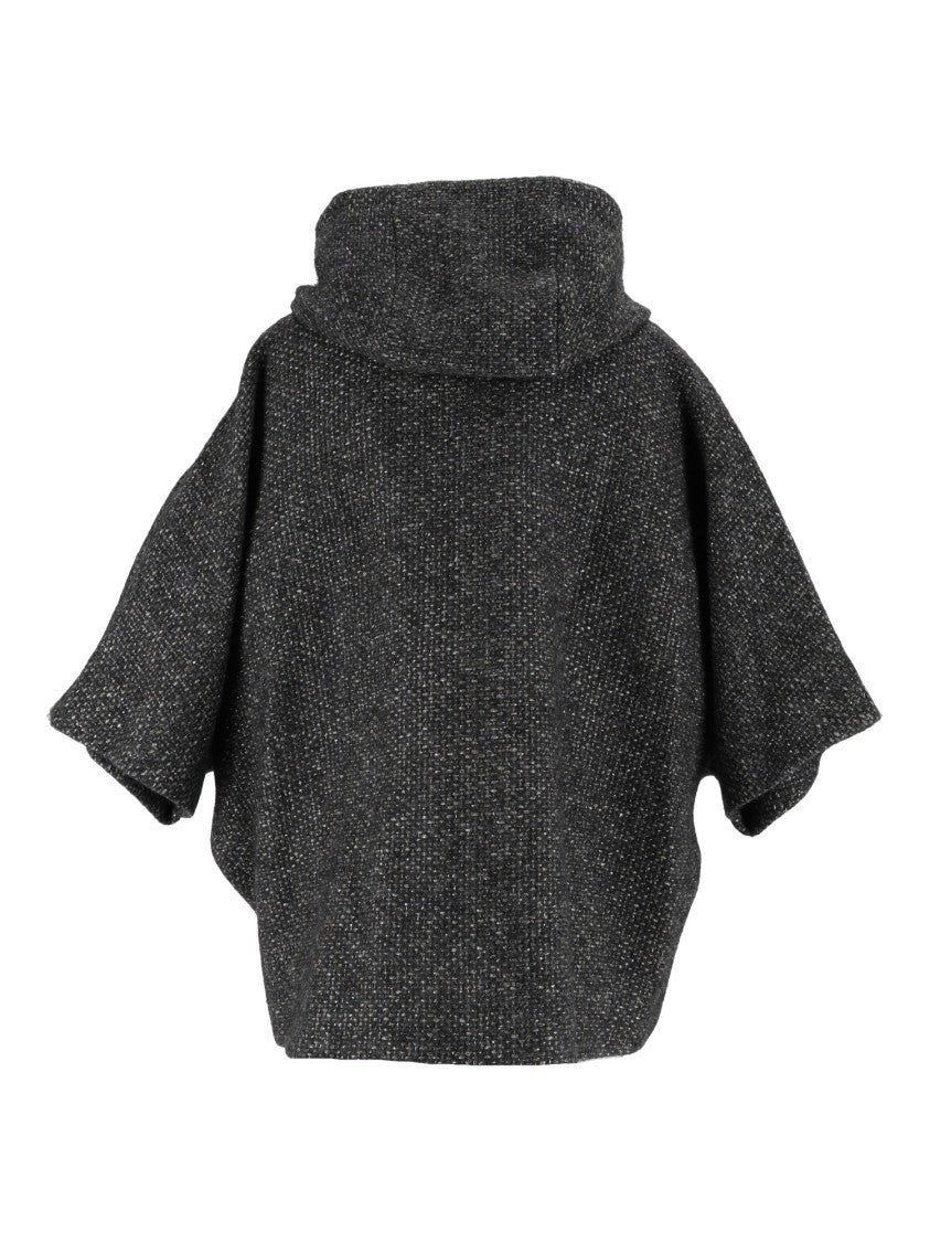 Peserico Cape-Inspired Hooded Short Coat