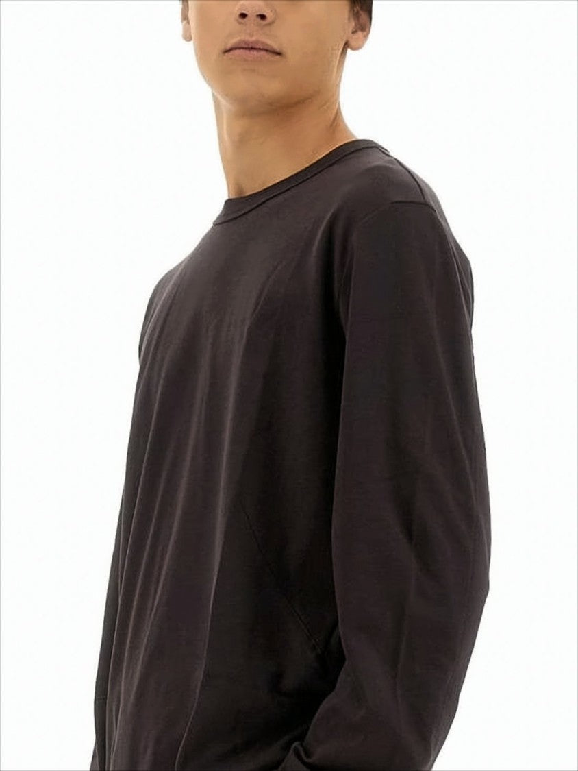 Helmut Lang Relaxed Fit Long-Sleeve Crew Neck T-Shirt With Tonal Logo