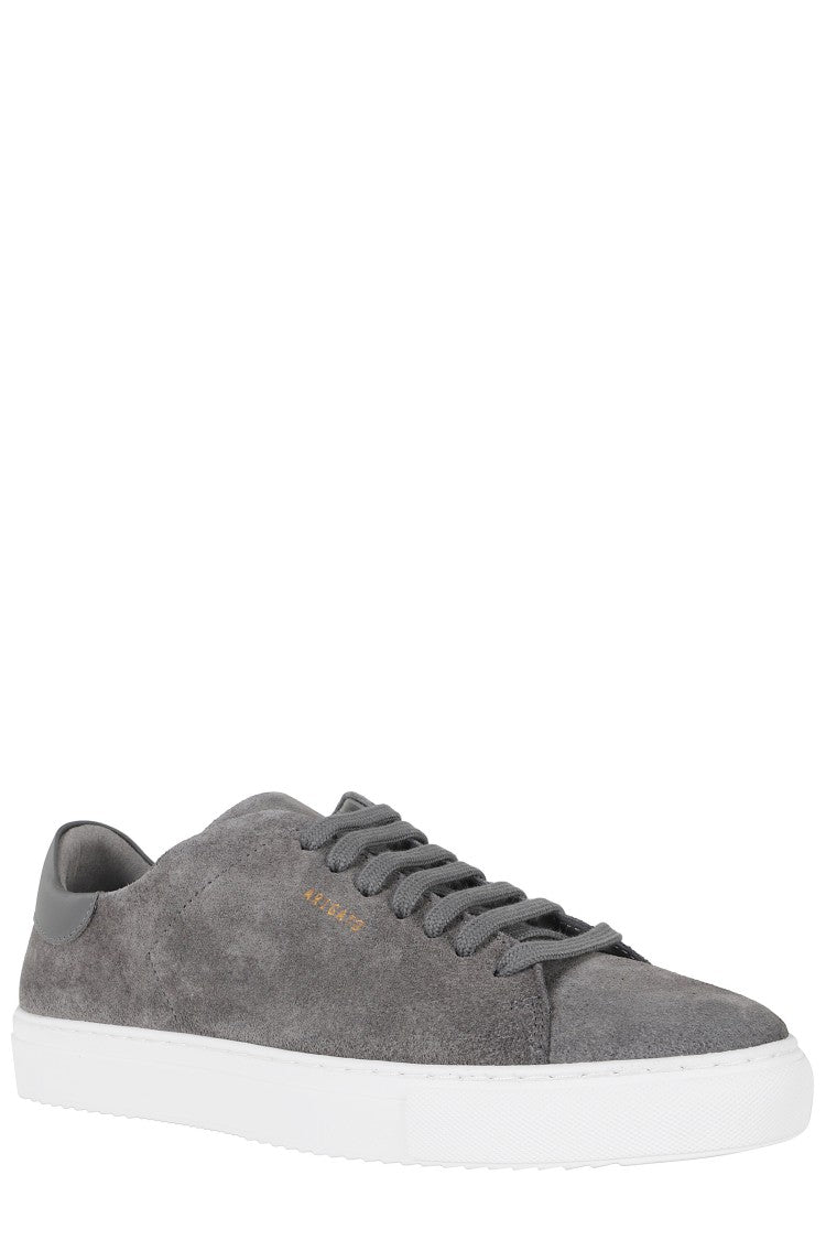 Axel Arigato Dark Gray White Clean 90 Suede Metallic-Logo Leather Sneakers