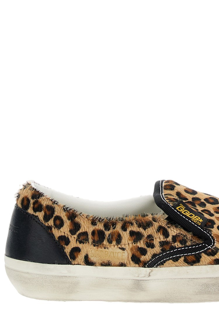 Golden Goose Slip-On Sneakers With Leopard Print And Branded Details