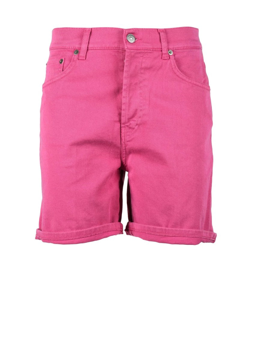 Dondup Fuchsia Five-Pocket Stretch Cotton-Blend Shorts