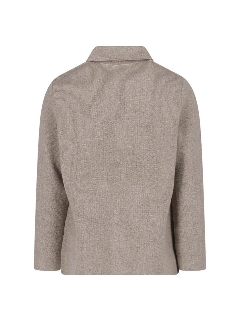 Lardini Beige Classic Collar Cashmere Jacket