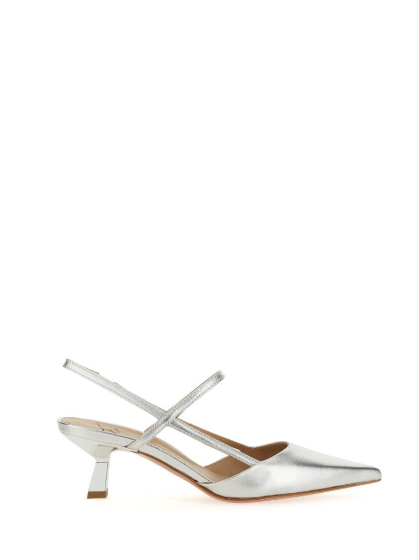Roberto Festa Silver Amai Pointed-Toe Leather Sandals
