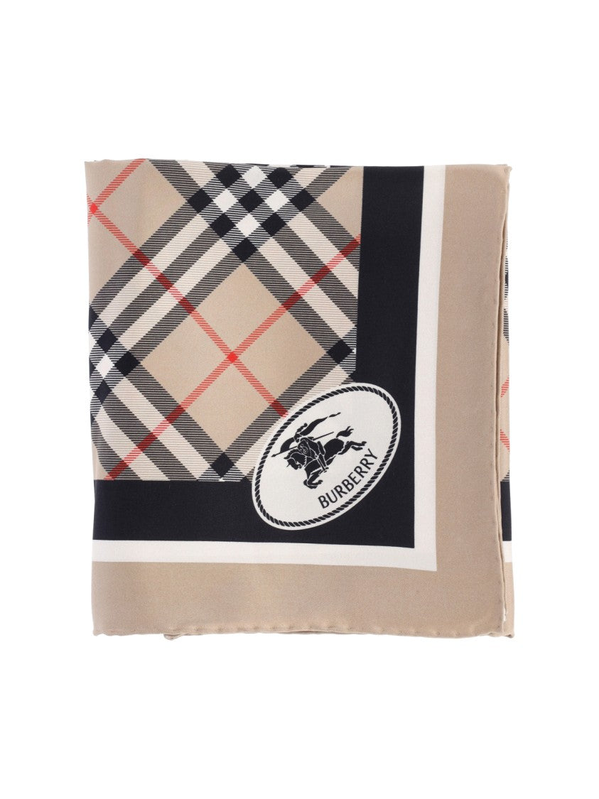 Burberry Square Plaid Scarf With Bold Border