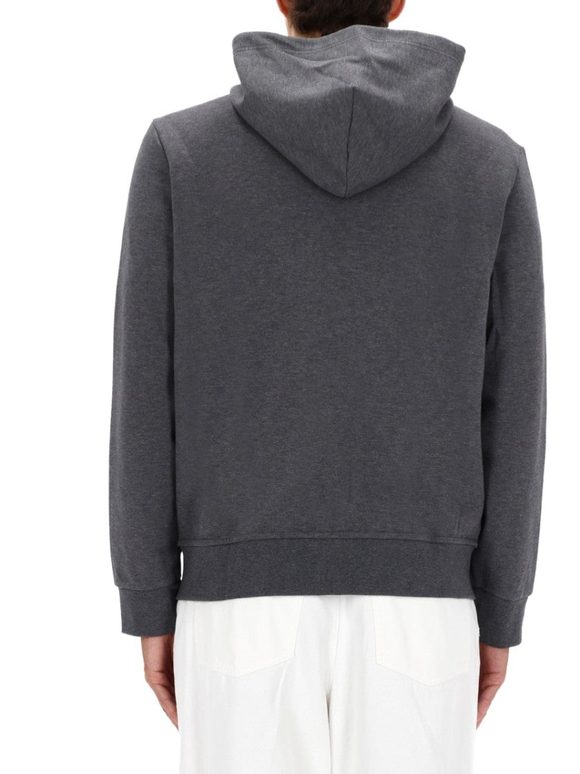 Polo Ralph Lauren Full-Zip Grey Hoodie With Ribbed Hem