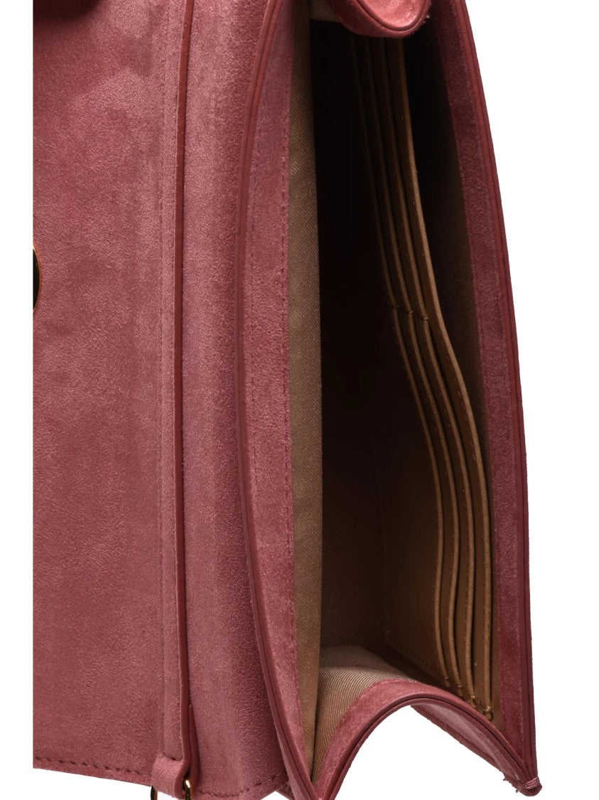Love Moschino Suede Effect Crossbody Bag With Heart Lock Detail