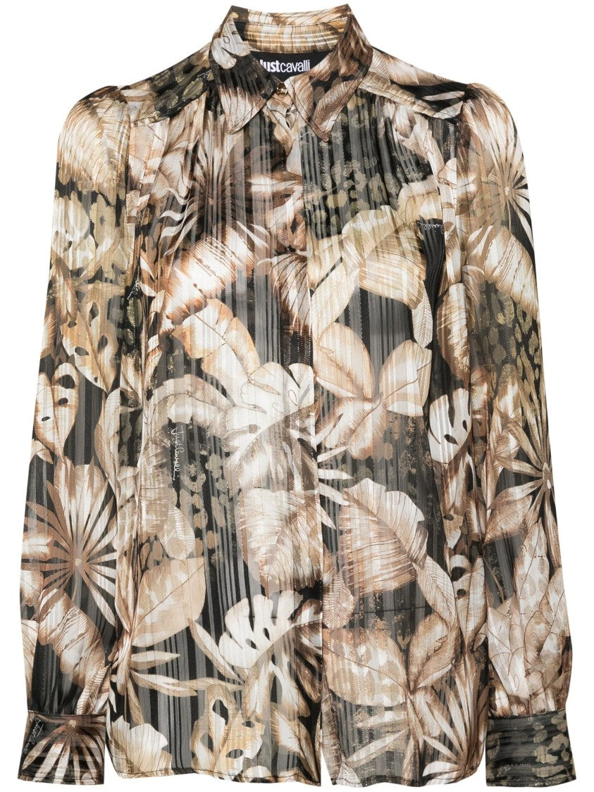 Just Cavalli Floral Print Long Sleeve Shirt