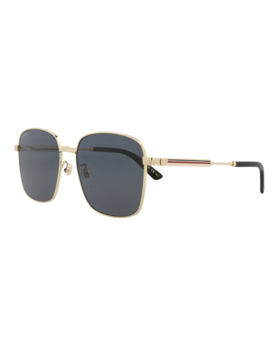 Gucci Square-Frame Metal Sunglasses