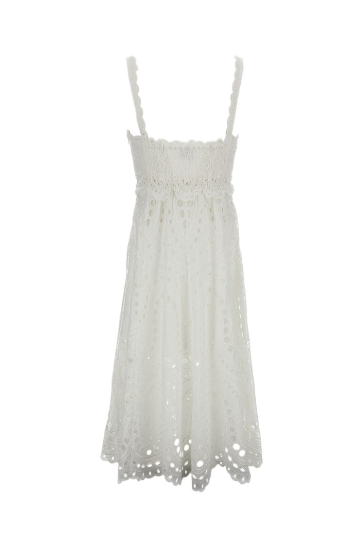 Charo Ruiz Ibiza White Glimmer Cotton-Blend Dress