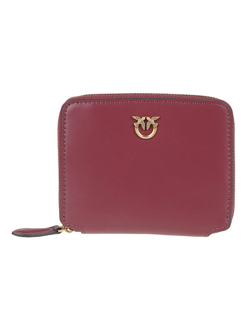 Pinko Burgundy Taylor Zip Around Calf Leather Wallet