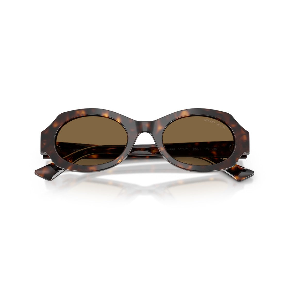 Giorgio Armani 0Ar8245hu Tortoiseshell Oval Frame Sunglasses With Logo Detail
