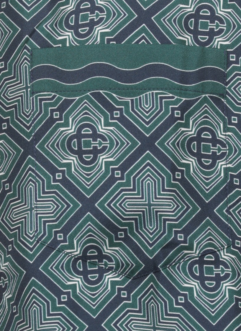 Casablanca Green Radiating Monogram Silk Shirt
