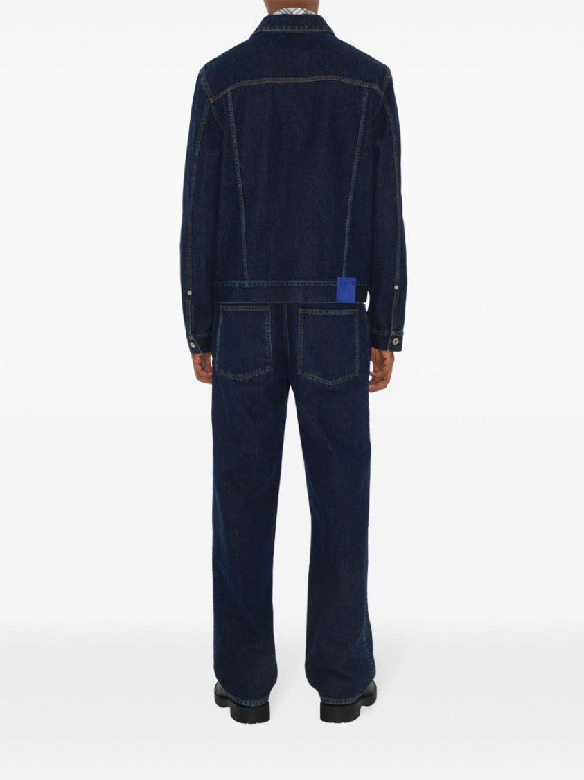 Burberry Indigo Blue Vintage-Inspired Denim Jacket With Button Fastening