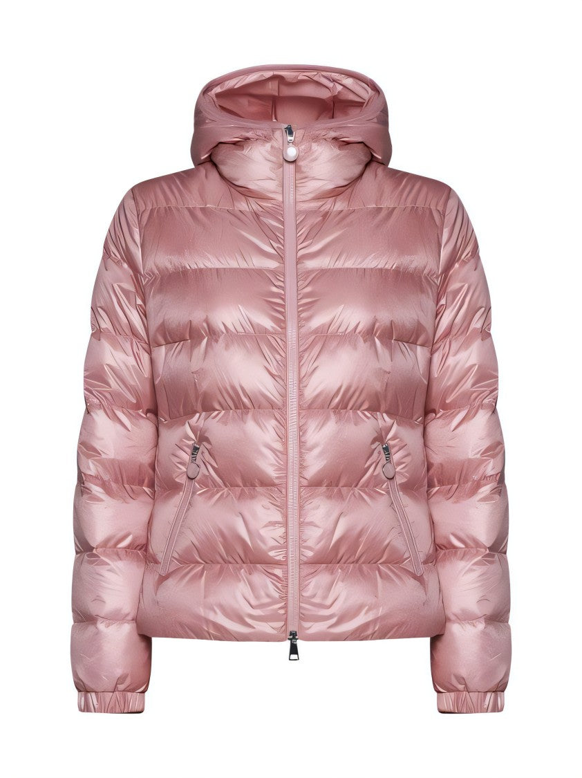 Moncler Shiny Quilted Hooded Puffer Jacket