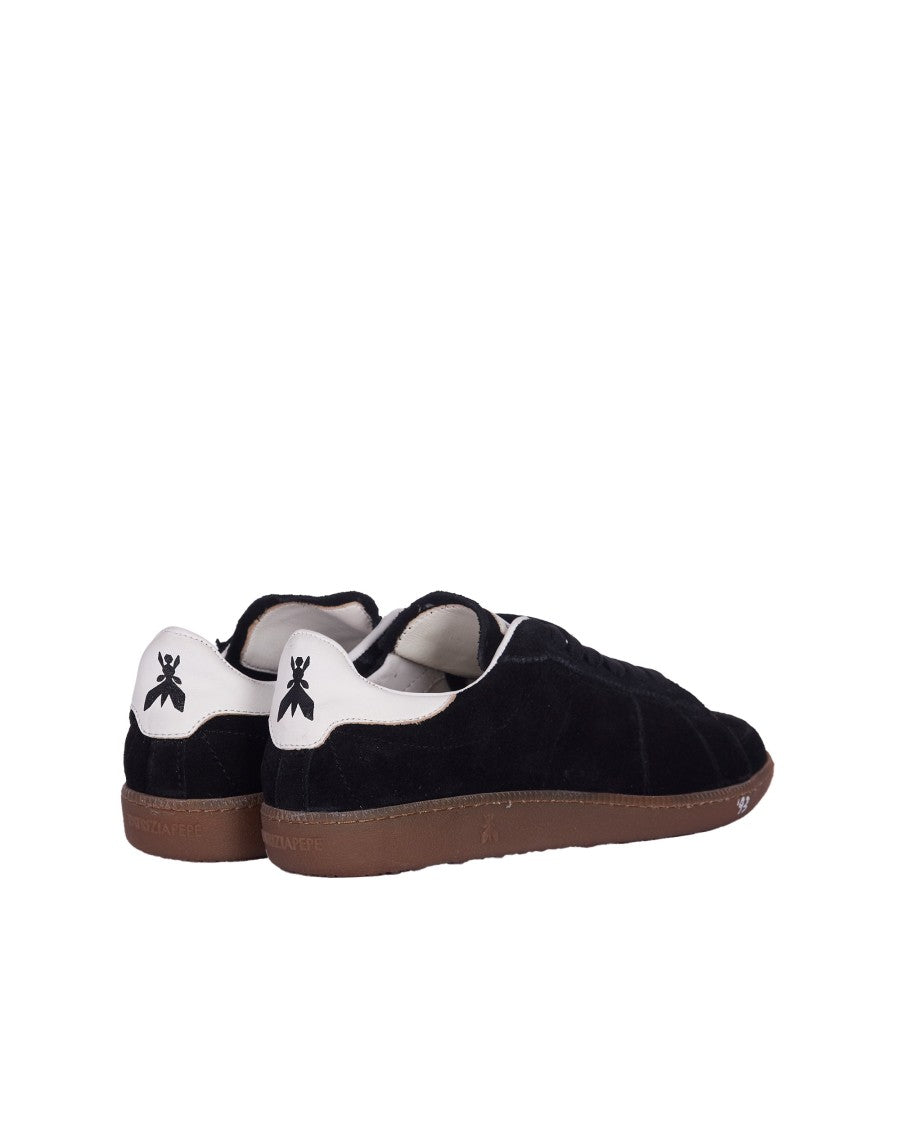Patrizia Pepe Black/Dark Honey Leather Sneakers