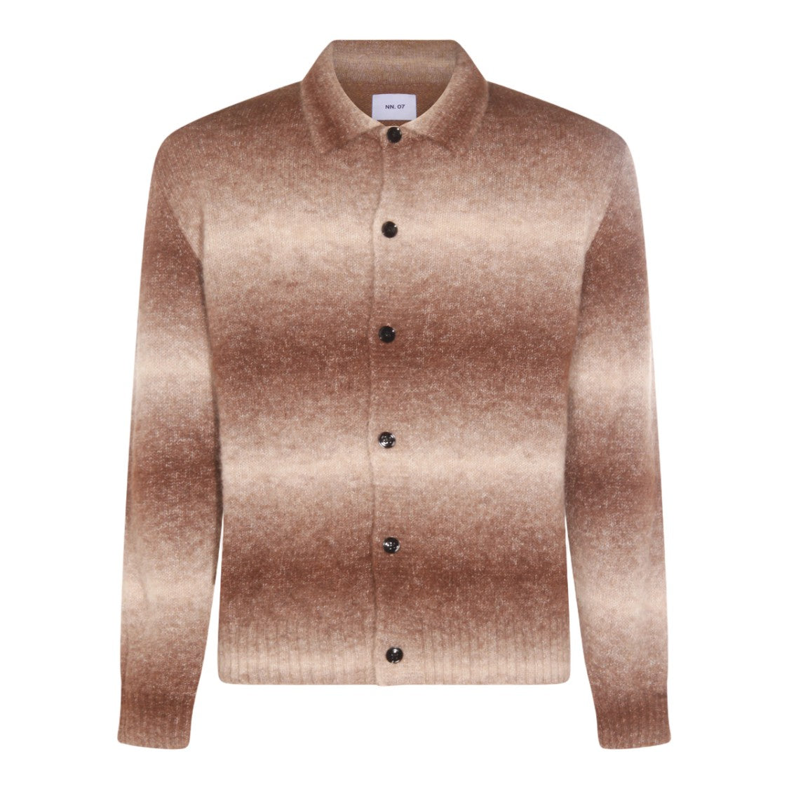 Nn.07 Gradient Pattern Brown Sweater With Classic Collar