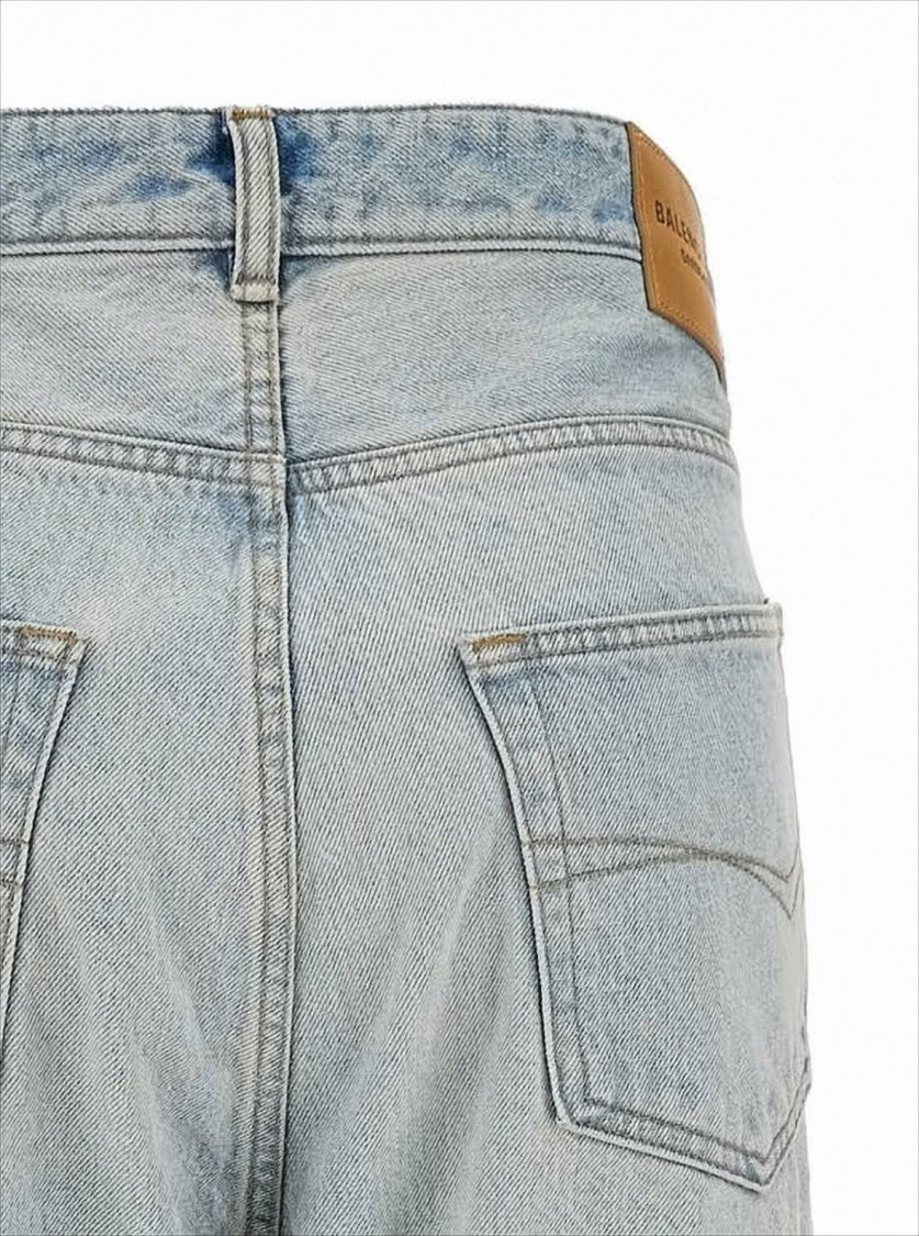 Balenciaga High-Waisted Flared Denim Pants With Five-Pocket Design