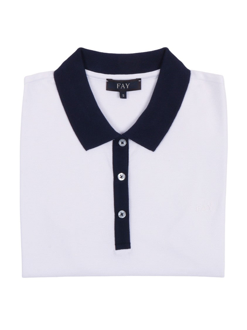 Fay Navy Collar Button Polo Shirt