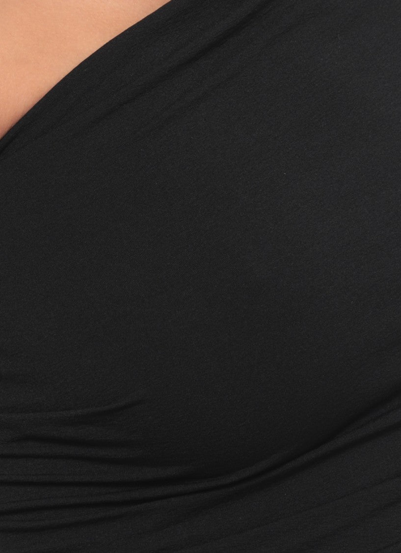 Rick Owens Black Asymmetrical One-Shoulder Tank Top