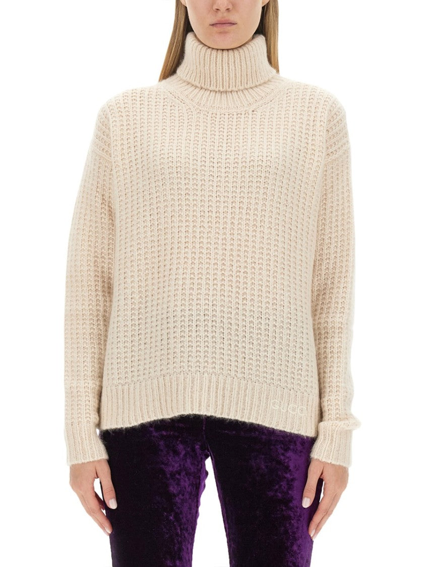 Gucci Oversized Cashmere-Silk Turtleneck Sweater