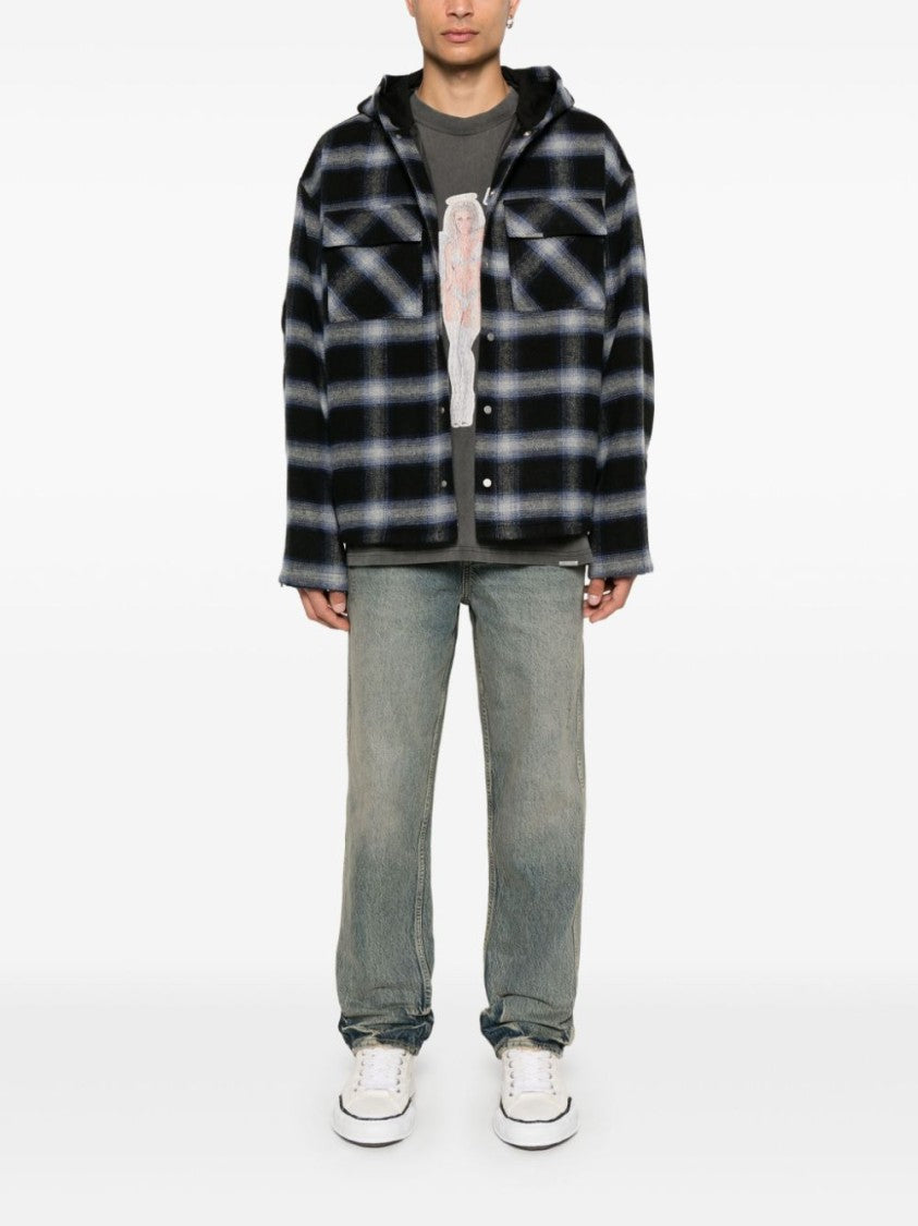 Represent Midnight Blue/Gray Hooded Overshirt