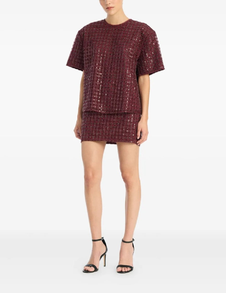 Rotate Beaded Mini Skirt