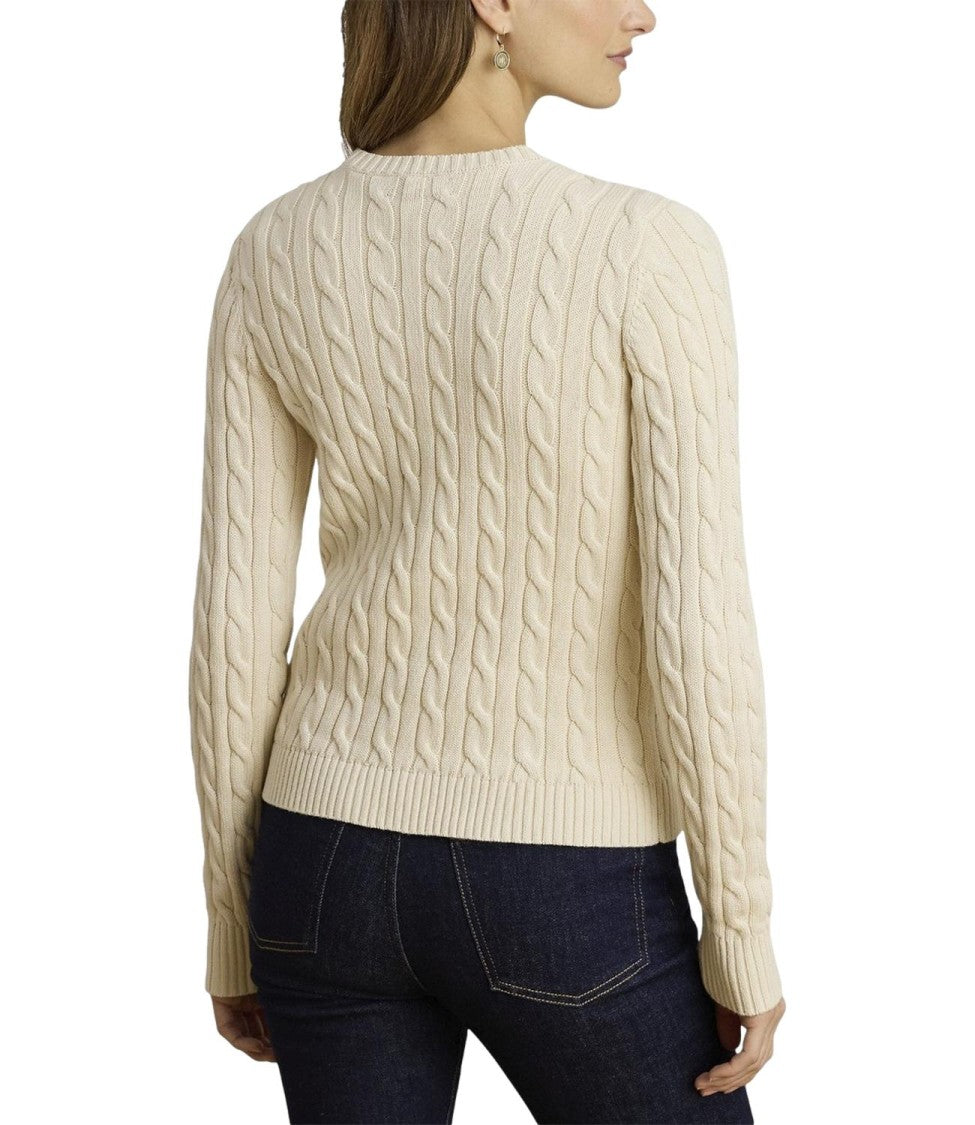Lauren Ralph Lauren Ralhan Long Sleeve Cardigan – Natural Cotton