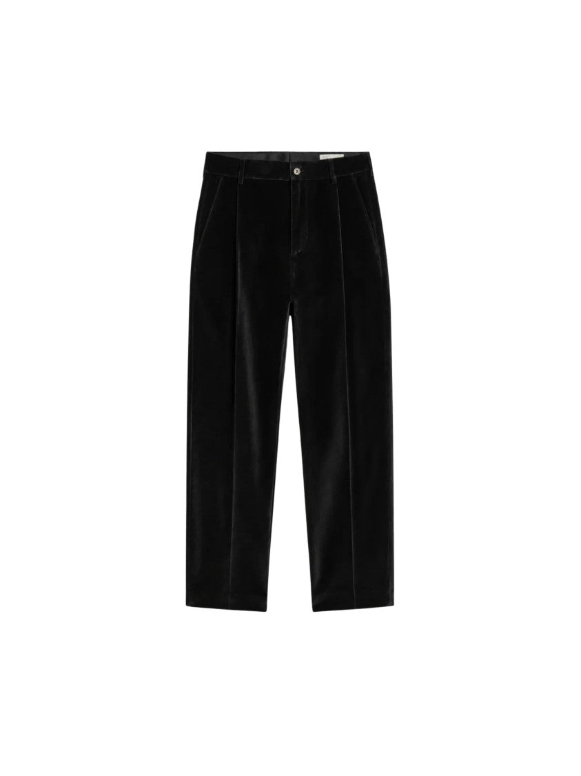 Pence Alain Black Velvet Chino Pants