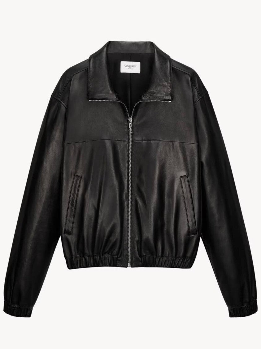 Saint Laurent Blouson Black Leather Zippered Jacket